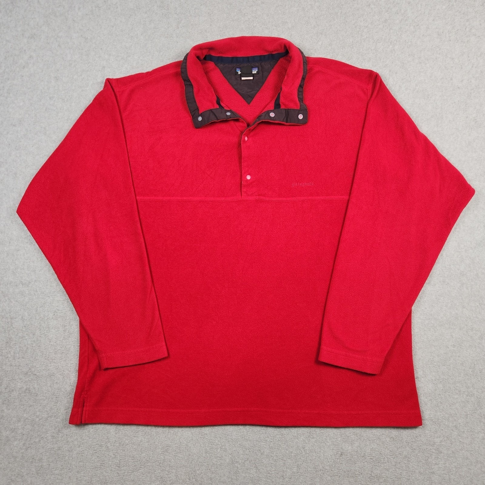 Vintage Patagonia Snap Pullover Xl Red Lightweight Synchilla Fleece Jacket Usa